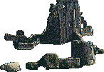 Rendered art asset: Rocky coastal outcrop